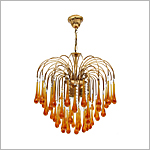 1960's Glass Chandelier 