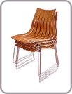1960 : 'Scandia Junior' stacking chairs designed by Hans Brattrud for Hove mobler, Norway.