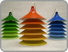 3 x coloured pendant lamps