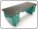 1950's turquoise metal desk