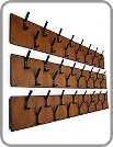 Vintage teak coat pegs - Click for more information