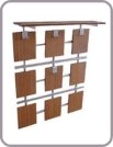 1960's Teak & aluminium wall/coat rack manufactured in Germany.