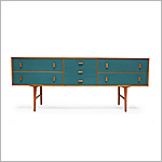1960's lacquered drawer console 