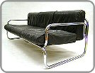 Vintage leather OMK sofa   Click for more information