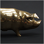 1950's Brass Piggy Bank - Click for more information